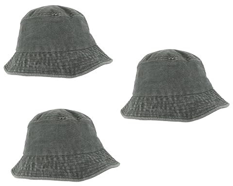 Ipetboom 3 Pièces Chapeau en Jean Écran Solaire Plage Seau Canotier Été Hommes Large Paille Bord Surfant Chapeau De Surf Bob De Golf Lavage en Coton
