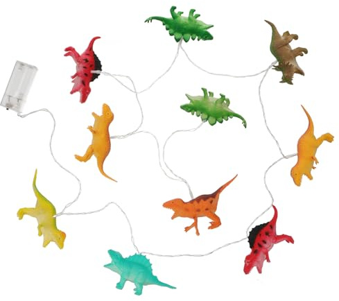 SHINEOFI Dinosaurier Lichterkette LED 2m Warmweiß Batteriebetrieben Kunststoff Kinderzimmer Dekoration Kreative Partybeleuchtung für Innenbereich