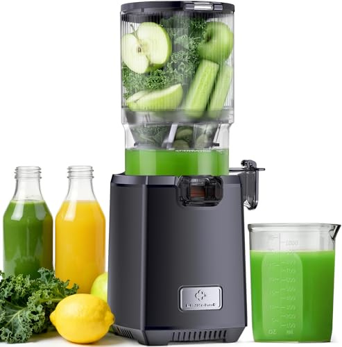 LINKChef Cold Press Juicer, Self-Feeding 250W Juicer Machines, Hands-Free with 5.12 Wide Mouth Hopper, 60 oz Capacity, BPA-Free, Easy to Clean & Assemble, Juice Recipes for Vegetable and Fruit