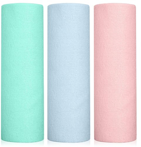 Cozary Rotolo di Panno di Pulizia Strappabile, 25×25 Cm Rotolo di Panno in Microfibra - 60 Pezzi, Estremamente assorbenti, Riutilizzabili e Senza Pelucchi per Auto, Casa e Cucina