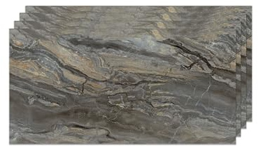IZODEKOR Wandpaneele Marmoroptik 60x120 cm | Küchenrückwand Platte Wandpaneel | Pvc Wandverkleidung für Küche, Bad | Spritzschutz Küche | Wasserfest und Hitzebeständig | Smoky Brown