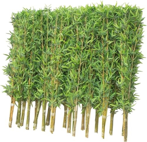Realistiska konstgjorda bambuväxter - inomhus- och utomhusdekoration for balkonger, trädgårdar och rumsavdelare(1.5m Tall 10 Pack)