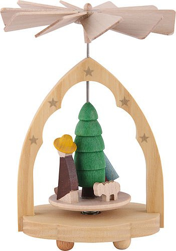 Richard Glässer 01706 Pyramide, Holz, Natur, 8 x 8 x 11 cm