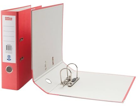 Coloured Lever Arch File 2 Hole 70mm Capacity - Priced Each - Red