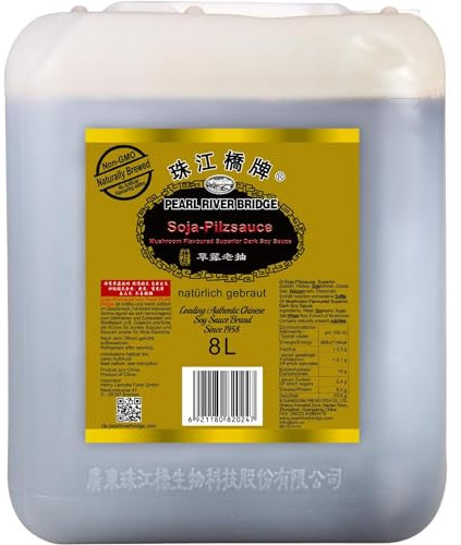 PEARL RIVER BRIDGE - Sauce soja Foncée saveur champignon Supérieure - 1 X 8 LTR
