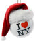 Kurt Adler I Love New York NY Ball with Santa Hat Christmas Ornament