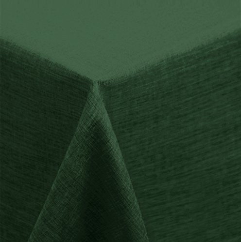 Unbekannt Tischdecke 130x220 cm eckig Struktur Leinen-Optik beschichtet Wasser und Schmutz abweisend Lotuseffekt #476 (dunkelgrün)