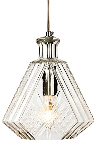 Firstlight Products Decanter 1 Light Pendant, E14, 40 W, Chrome with Clear Decorative Glass