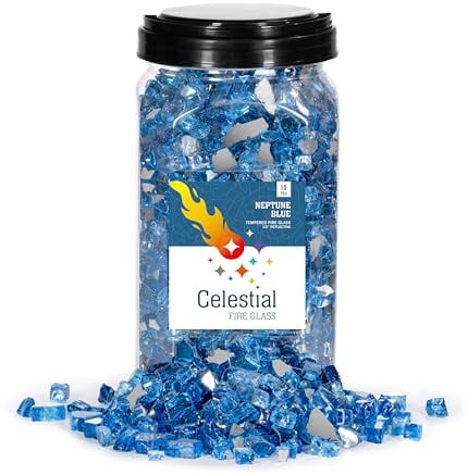 Celestial Fire – fire in vetro temperato in 4,5 kilogram in vetro con maniglia di trasporto – Progettato per gas Fire Pits e caminetti