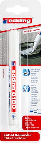 edding 8180 Etikettenlösemarker - 1 Stift - Meißelspitze 4 mm - zum Ablösen von Etiketten und Entfernen von Kleberesten - geruchs- und farblos