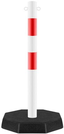 ROBUSTO Kettenpfosten STAHL, feuerverzinkt, rot reflektierend/weiß, 100 cm, Art.-Nr. 37137 | Kettenpfosten | Absperrpfosten | Absperrkette