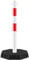 ROBUSTO Kettenpfosten STAHL, feuerverzinkt, rot reflektierend/weiß, 100 cm, Art.-Nr. 37137 | Kettenpfosten | Absperrpfosten | Absperrkette