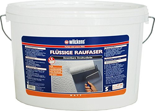 flüssige Raufaser weiss inkl. 4x 5m Abdeckfolie (Flüssige Raufaser 5 Liter)