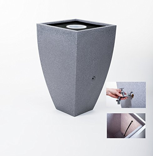 Regentonne Atlantis 209 Liter Komplettset inkl Auslaufhahn und Überlaufset (Grau)