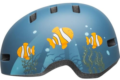 BELL Unisex Jugend Lil Ripper Fahrradhelme, Matte Gray/Blue Fish, Einheitsgröße