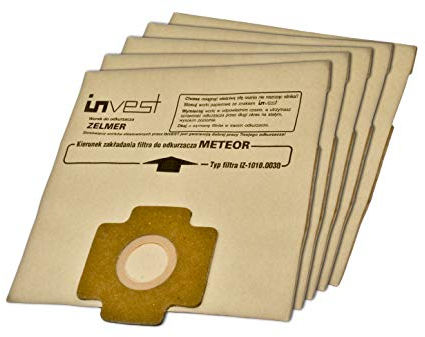 Invest - Sacchetti di ricambio, sacchetti filtranti, compatibili con ZELMER 1010, 1010.0 …, 1199, EL, Admiral: 1116.5, 1116.6, Compact: 1010, 1020, 1030, 1057, ECO, Meteor – marrone, 10 pezzi