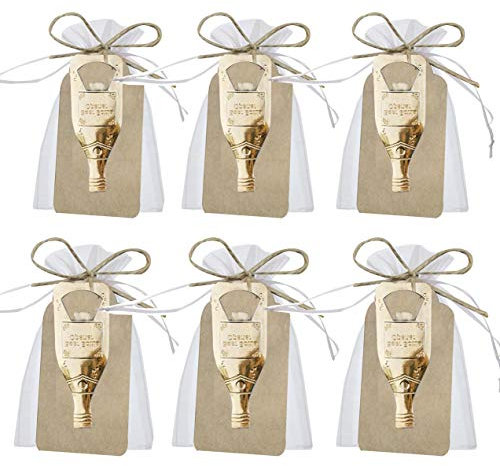 Awtlife Vintage Rustic Beer Bottle Openers with Card Tag and Clear Bag for Beer Wedding Party Pack of 30