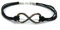 Sterling Silber Armband Unendlichkeit mit Schwarzes Leder 925 Empress jewellery