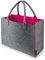 Shopping-Bag aus Filz, große verschließbare Einkaufs-Tasche mit Henkel, Einkaufskorb, faltbare Kaminholztasche zur Aufbewahrung von Holz, vielseitige Tragetasche, Farbe grau/magenta