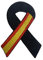 Gemelolandia | Pin Bandera España Lazo Negro Parche bordado lazo negro Pin España Bandera con Crespón Luto Unidad o Pack | Muy Adherentes | Patch Stickers Para Decorar Tu Ropa | Fáciles de Poner