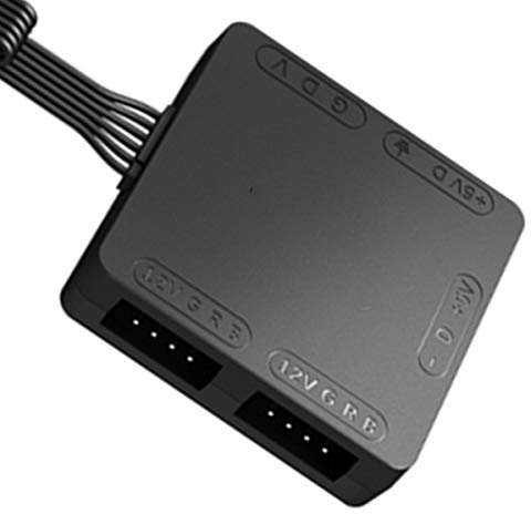 Ruiqas RGB Convertor with Cable Light Conversion 5V-3Pin to 12V-4Pin RGB Transfer Hub