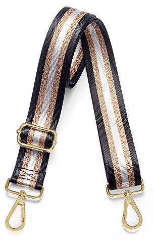Kolti Geldbörsenriemen Ersatz Crossbody Handtasche Streifen breit verstellbar, Goldfarbene Schnalle 30