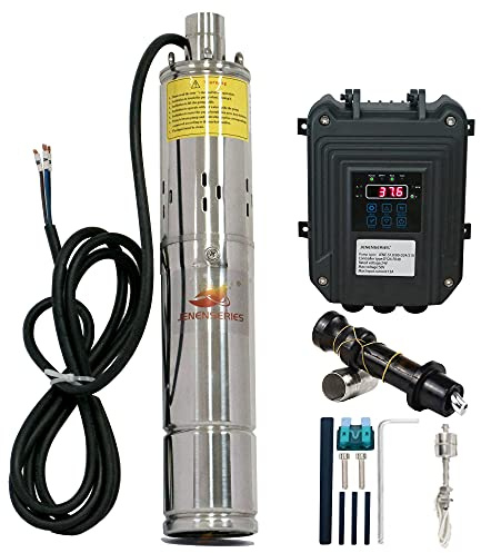 JENENSERIES Pump 270W DC 24V Solar Water Pumps, Max Head 262ft,7.9GPM Flow,3 inch Solar deep Well Submersible Pumps with MPPT Controller Float Switch Kits for Home or Farm