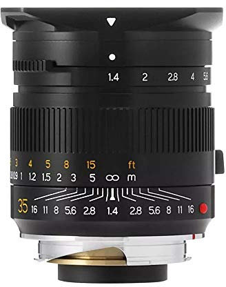 TTArtisan 35mm F1.4 Full Fame Objectif pour appareils Photo Leica M-M M240 M3 M6 M7 M8 M9 M9p M10 (Noir)
