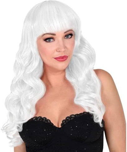 W WIDMANN MILANO Party Fashion - Perücke Damen lange Haare | Langes Wellenhaar mit Pony, stylebar und waschbar, Accessoire für Karneval und Mottoparty