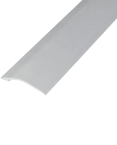 eXtreme Self Adhesive Angle Edge Flooring Strip | 8ft Stick-Down Door Strip for Laminate, Tile, Wood, & Lino Flooring | Sturdy, Waterproof, and Dirt-Resistant Ramp Threshold Bar - Brushed Aluminium