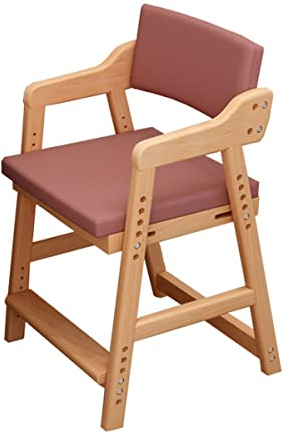 MOCHIYIA Hölzerner Hochstuhl/Einstellbarer Sitzhöhe und Fußstütze für robuste robuste, speisende Fütterungsstuhl tragbare Stufenleitungen (natürliche Farbe)