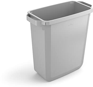 Durable Cubo de basura Durabin Eco de 60 litros, con certificado Ángel Azul, con asas de transporte, gris, 1800503050
