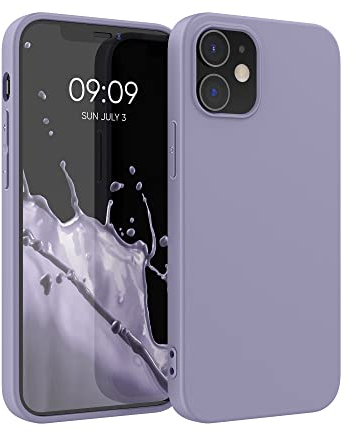 kwmobile Hülle kompatibel mit Apple iPhone 12 / iPhone 12 Pro Hülle - weiches TPU Silikon Case - Cover geeignet für kabelloses Laden - Soft Blue Lavender