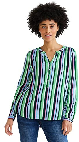 Street One Damen Style Bamika Langarmbluse, Dark Brisk Green, 42