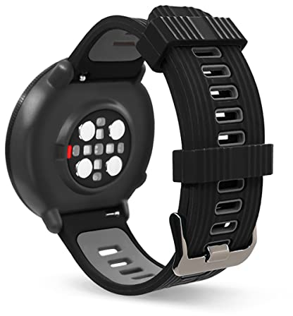 SeaFicco Silikon Armband Kompatibel mit Polar Unite/Ignite/Ignite 2 /Ignite 3 /Pacer, 20mm Schnellspanner Wechselarmband Sport Uhrenarmband Fitness Ersatzband (Schwarz/Grau)