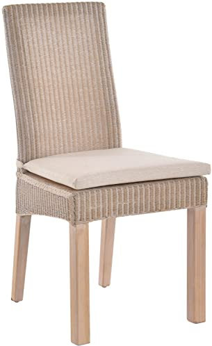 Krines Home Esszimmer Loomstuhl Esszimmerstuhl Loom Holzrahmen Küchenstuhl mit Kissen (Vintage Weiss)