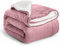 Imperial Rooms Sherpa Fleece Blanket Bed Throws Blankets For Sofas Soft Fluffy Thick Blanket Reversible Microfiber Throw (Pink, Double (150 x 200 Cm))