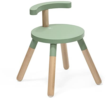 Stokke MuTable Stuhl, Clover Green - 2023 Neugestaltung - Anpassbare Sitzhöhe & entfernbare Rückenlehne - Hergestellt aus Buchenholz - Von 1,5 bis 8 Jahren