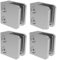 Sellon24® Glashalter 4 Stück Edelstahl Glasklemme Klemmhalter Geländer V2A Eckig 45 x 45 x 28 mm inkl. Gummieinlage, flach oder für Pfosten 42,4 Set MOD 21 (Für Rohr 42,4 + Gummi 8 mm)