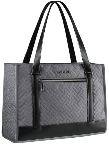 EMPSIGN Sac Cabas Femme pour Ordinateur Portable 15,6 Pouces, Sac à Main Grande Capacité Sac Ordinateur Femmes Shopping Travail Quotidien Voyage, Tote Bag