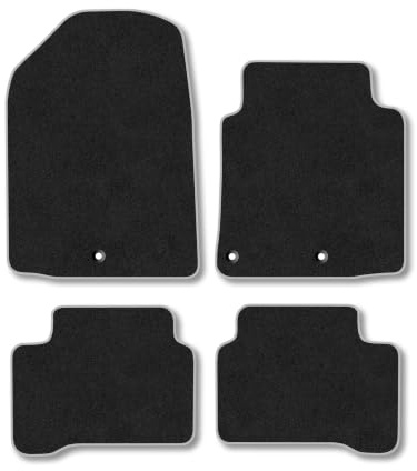 Hyundai IONIQ (2016-2020) Carpet Car Mats | Grey Edge Trim Tailored Fit Floor Mats Full Coverage Protection Accessories Easy Clean Anti Slip Made in the UK