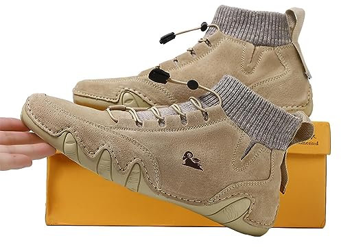 Fulenyi Italienische Schuhe für Herren | Magic Sticker Hohe Stiefel Unisex Outdoor-Schuhe - Hohe Chukka-Stiefel für Camping und Wandern