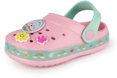 PAW PATROL Patrol Mädchen-Clogs | Kinder-Slipper mit Welpen-Anhängern in Rosa | Skye Everest Sandalen für drinnen und draußen mit verstellbarem
