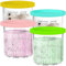 Lot de 4 Pots de Crème Glacée pour Ninja CREAMi Deluxe, Pintes Conteneurs Accessoires pour Pot Ninja Creamy Deluxe NC501EU NC501 NC500 Série Sorbetière Machine, Sans BPA Et Lave-Vaisselle