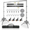 BENOISON Foto Hintergrund Ständer - 2.6x3m Verstellbarer Hintergrundsystem Fotostudio Hintergrund mit 10 Hintergrundklemmen & 2 Wassersack für Fotografie Video Porträt