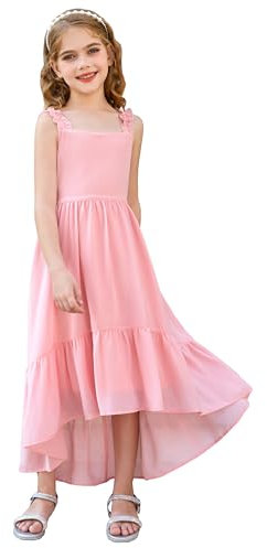 Vestido De Niña Plisado Sin Mangas Elegante Vestido De Fiesta Vestidos Casuales para Niños 8 Años Fucsia