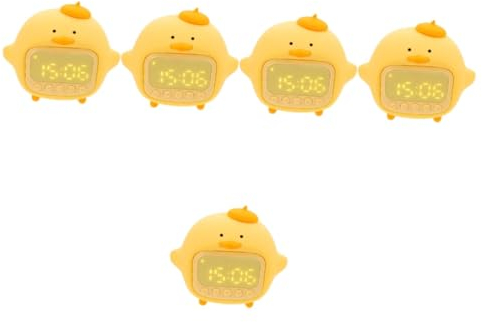 Garneck 5 Sätze Umarmung Ente Wecker Digitaluhr Uhren für Kinder Dekor kindernachtlichtlicht Kinderwecker Haushaltswecker Tischuhr für den Haushalt Karikatur kleine Uhr Raumlicht schmücken