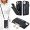 SailorTech Handyhülle für iPhone 14 Etui mit Kartenfach, iPhone 14 Hülle mit Verstellbarer Halskette, iPhone 14 Handytasche mit Reißverschluss Geldbörse - Schwarz
