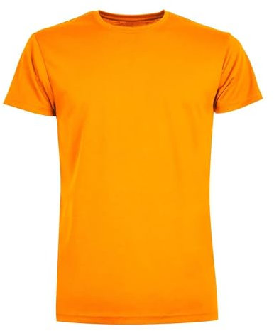 T-Shirt Sportiva Uomo - Maglia Calcio Tennis Padel - Traspirante, Leggera, Comoda - Disponibile in Diverse Taglie e Colori - Maglietta Tecnica, Arancio Fluo, XXL