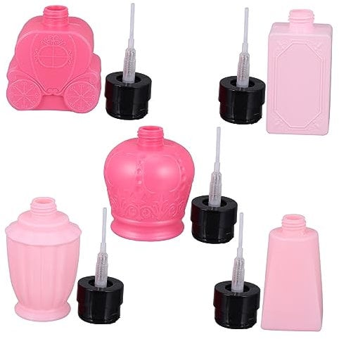 Healeved 5pcs Empty Nail Press Bottles Gel Remover Polish Nail Polish Remover Liquid Press Bottles Portable Design